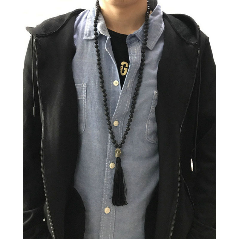 Pyrite Skull Pendant Tassel necklace Pyrite Skull Pendant Tassel necklace