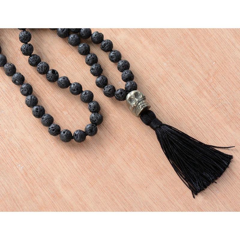 Pyrite Skull Pendant Tassel necklace Pyrite Skull Pendant Tassel necklace