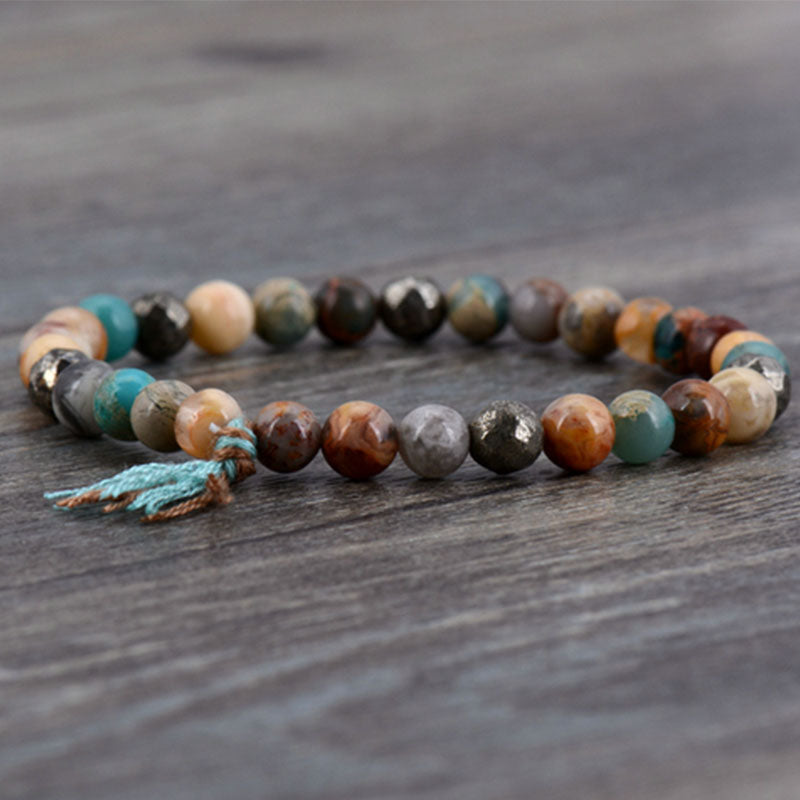 Pyrite Tassel Stretch Bracelet Pyrite Tassel Stretch Bracelet