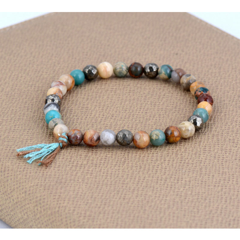 Pyrite Tassel Stretch Bracelet Pyrite Tassel Stretch Bracelet