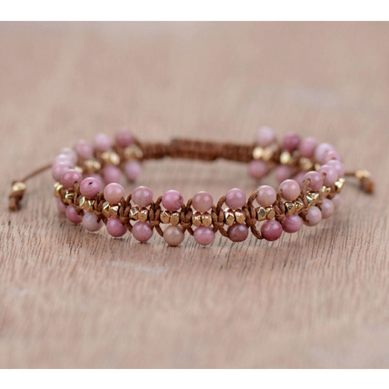 Rhodonite Weaving Bracelet Rhodonite Weaving Bracelet