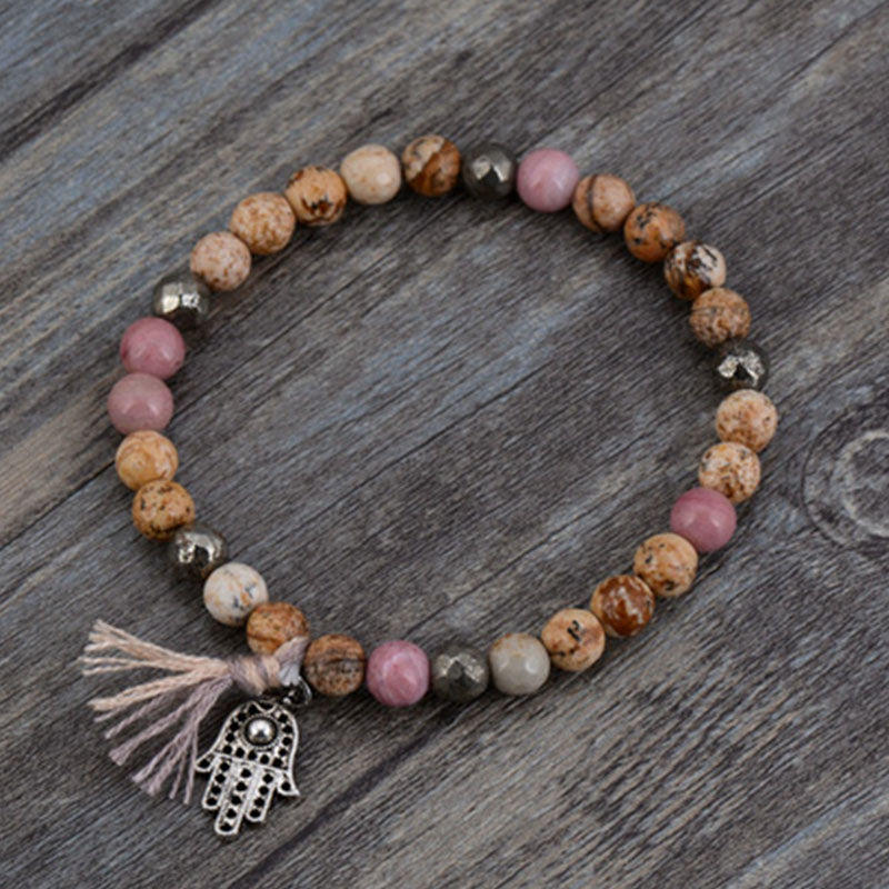 Pyrite and Tassel Bracelets Pyrite and Tassel Bracelets