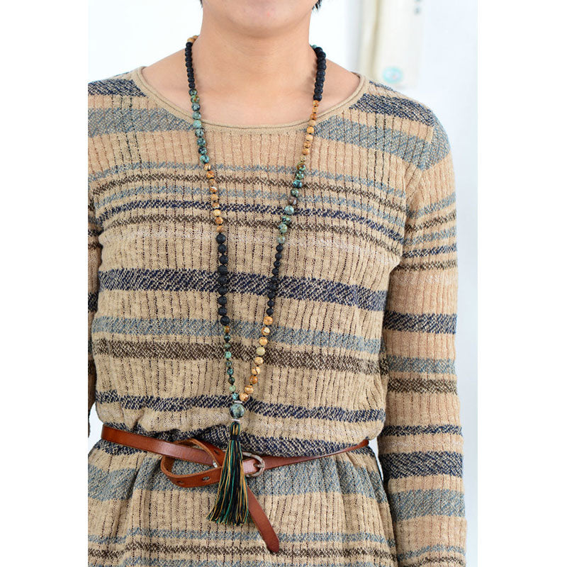 Mala Long Tassel Necklace Mala Long Tassel Necklace