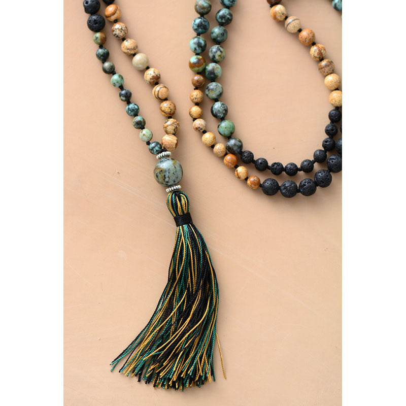 Mala Long Tassel Necklace Mala Long Tassel Necklace