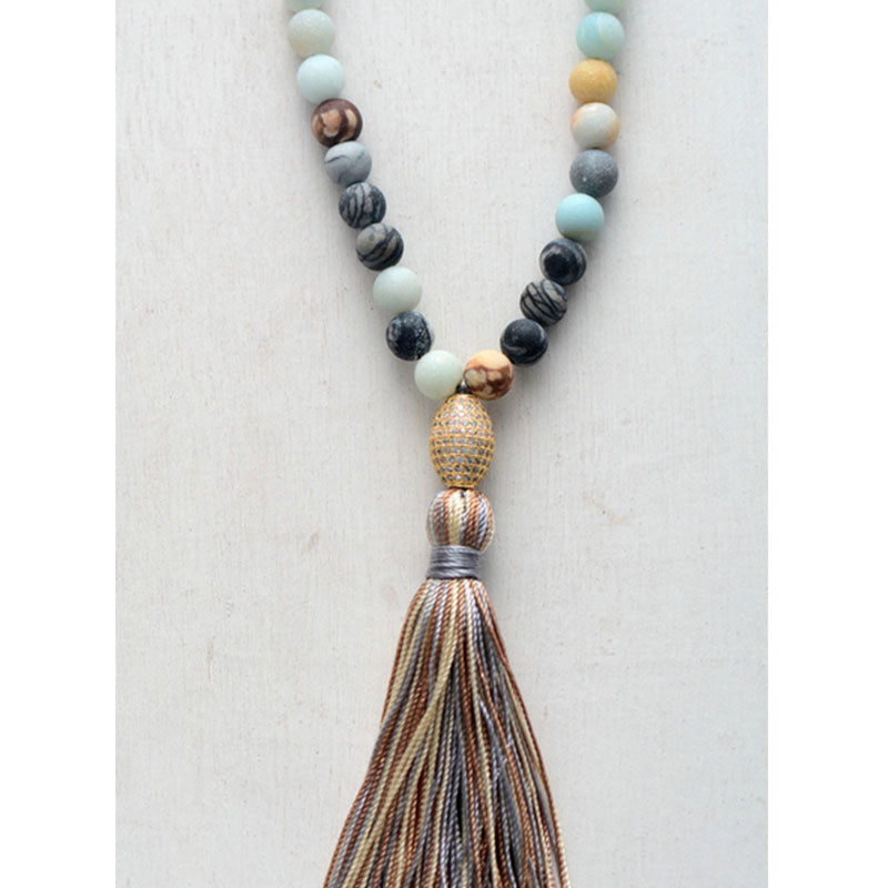 Micro Paved Cubic Zirconia Tassel Necklace Micro Paved Cubic Zirconia Tassel Necklace