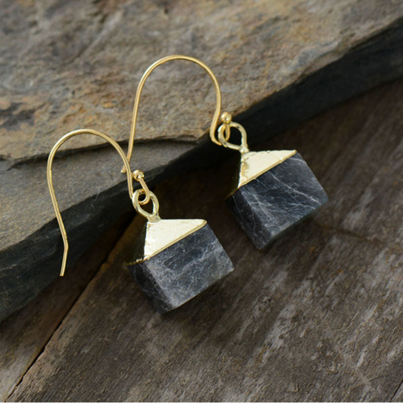 Gilded Natural Stone Earrings Gilded Natural Stone Earrings