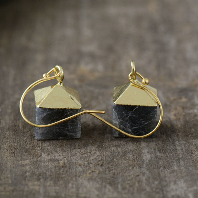 Gilded Natural Stone Earrings Gilded Natural Stone Earrings