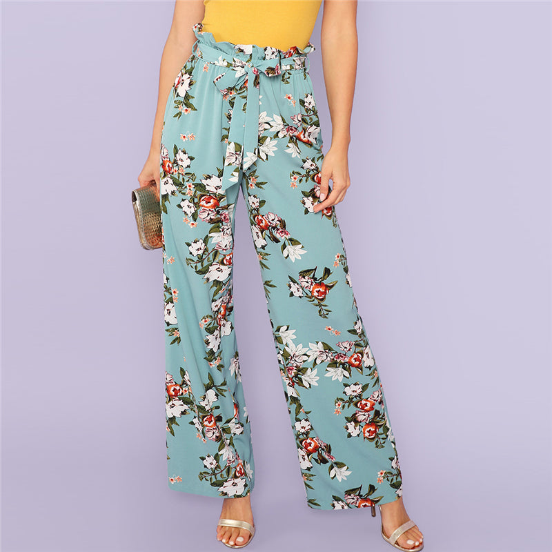 Ruffle Trim Wide Pants Ruffle Trim Wide Pants