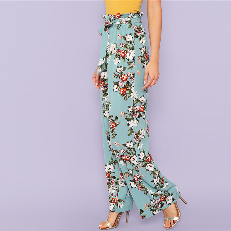 Ruffle Trim Wide Pants Ruffle Trim Wide Pants