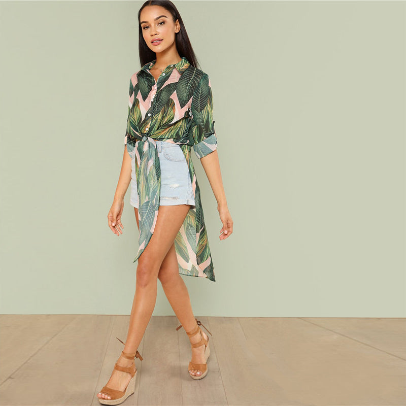 Asymmetrical Hem Blouse Asymmetrical Hem Blouse