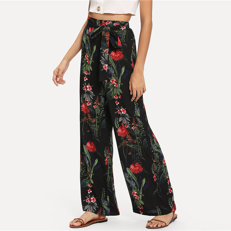 Floral Tropical Wide Leg Pants Floral Tropical Wide Leg Pants
