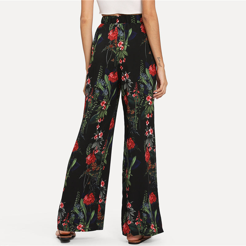 Floral Tropical Wide Leg Pants Floral Tropical Wide Leg Pants