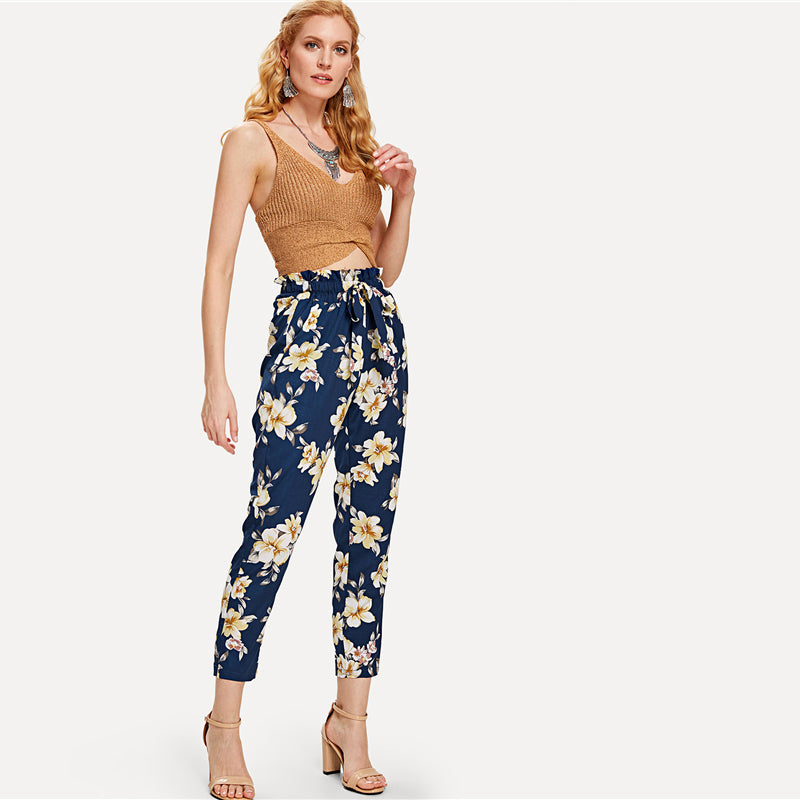 Floral Print Drawstring Pants Floral Print Drawstring Pants