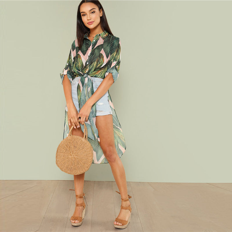 Asymmetrical Hem Blouse Asymmetrical Hem Blouse