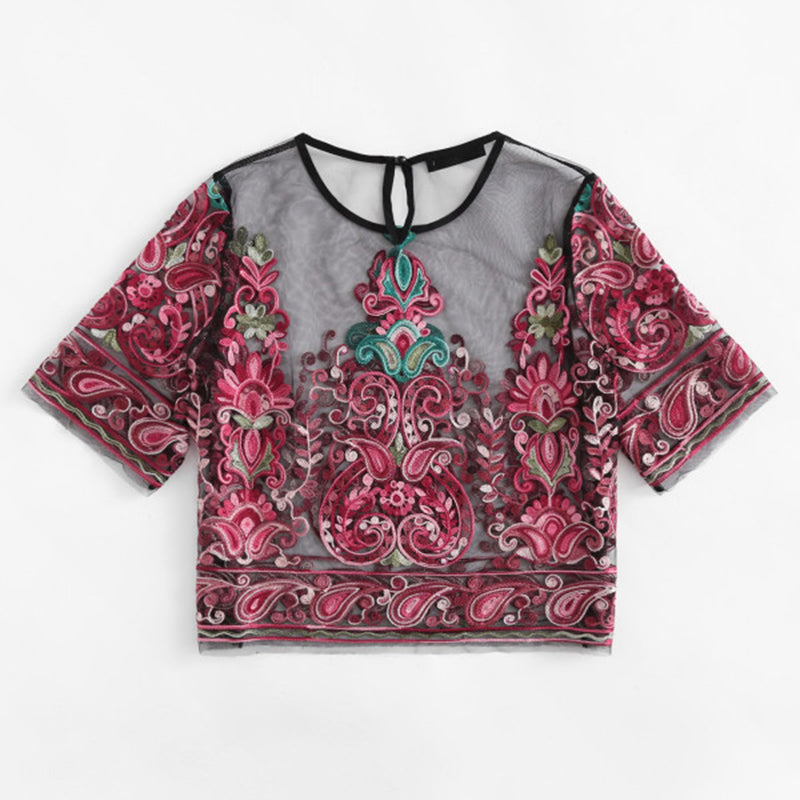 Flower Embroidery Top Flower Embroidery Top