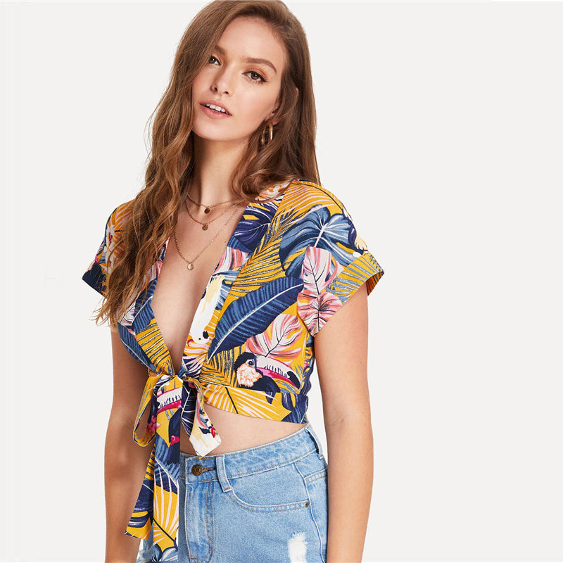 Floral Tropical Crop Top Floral Tropical Crop Top