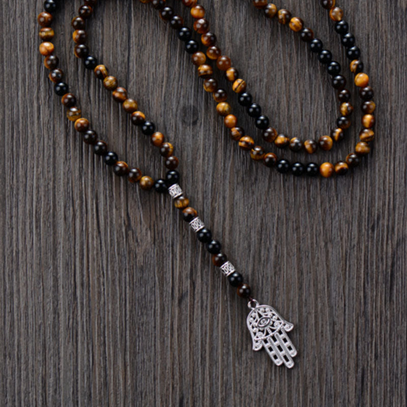 Hamsa Fatima Hand Pendant Necklace