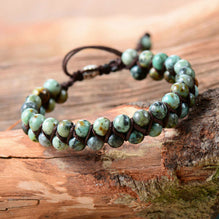 African Stone Braided Bracelet