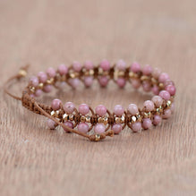 Rhodonite Weaving Bracelet