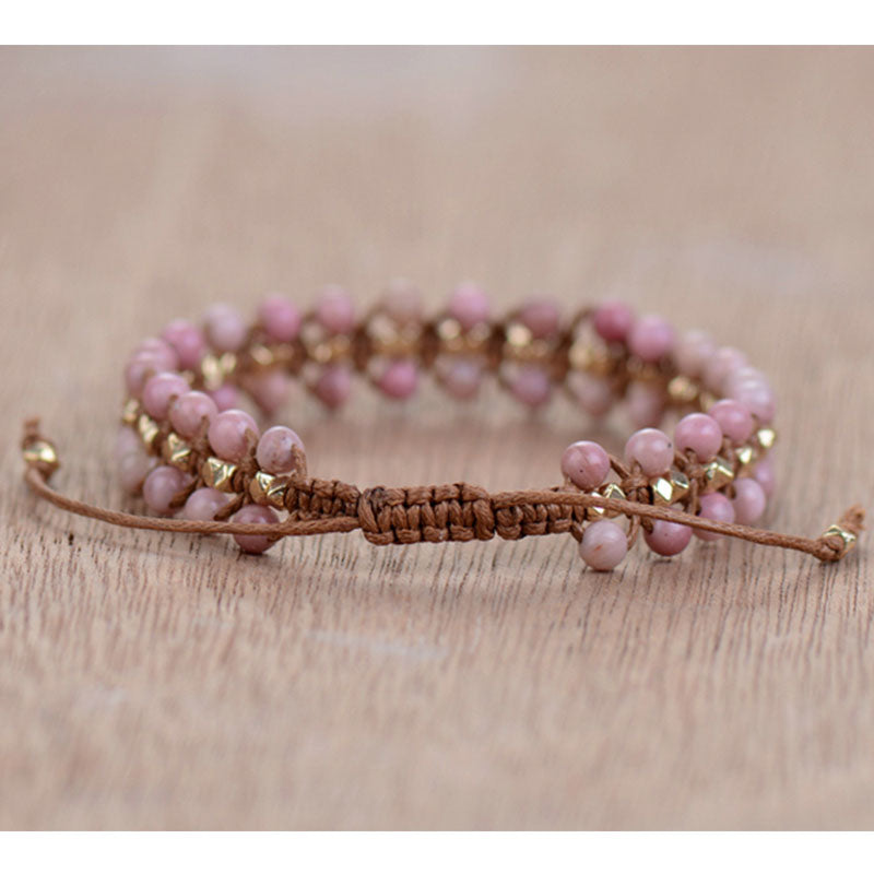 Rhodonite Weaving Bracelet