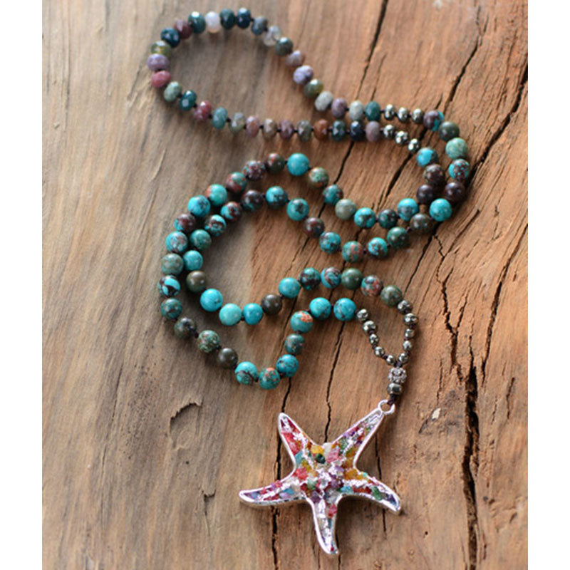 Pyrite Starfish Necklace