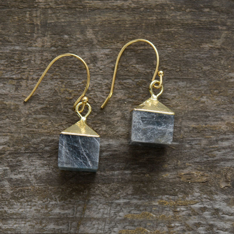 Gilded Natural Stone Earrings