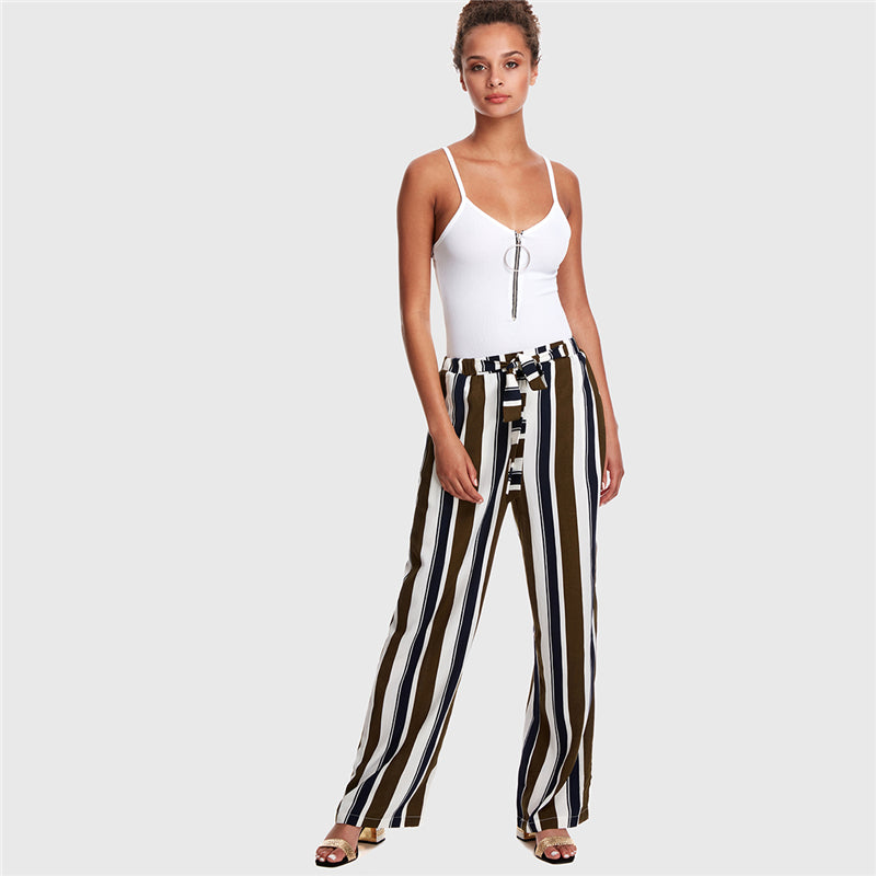 Colorblock Striped Pants