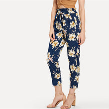 Floral Print Drawstring Pants