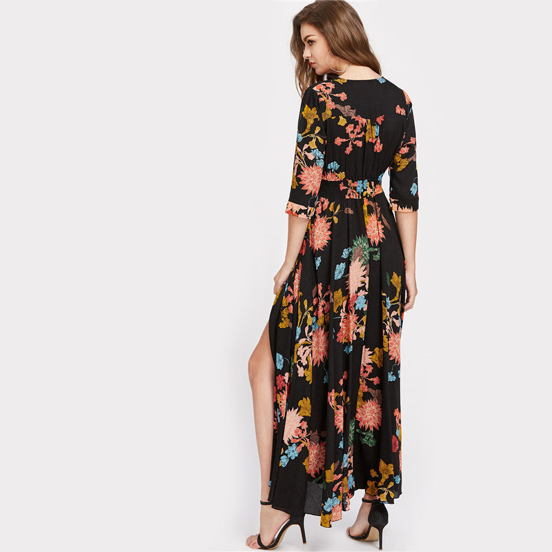 Smocked Botanical Dress