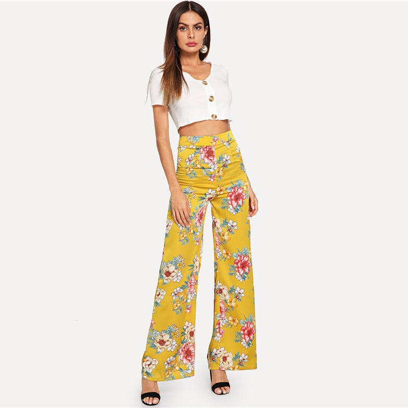 Multicolor Beach Wide  Pants