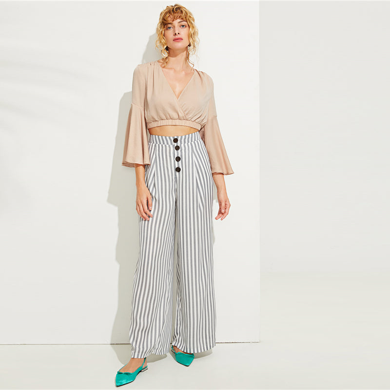 Wide Leg Striped Pants