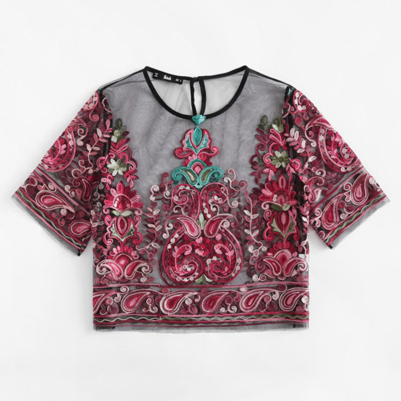 Flower Embroidery Top