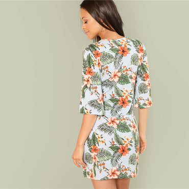 Beach Floral Print Dress