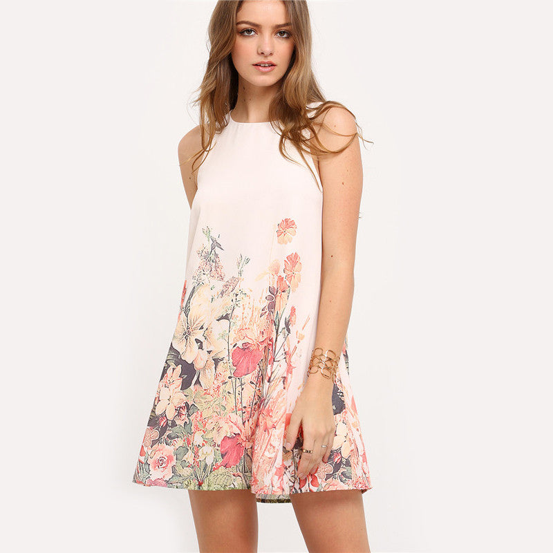 Flower Print Boho Dress